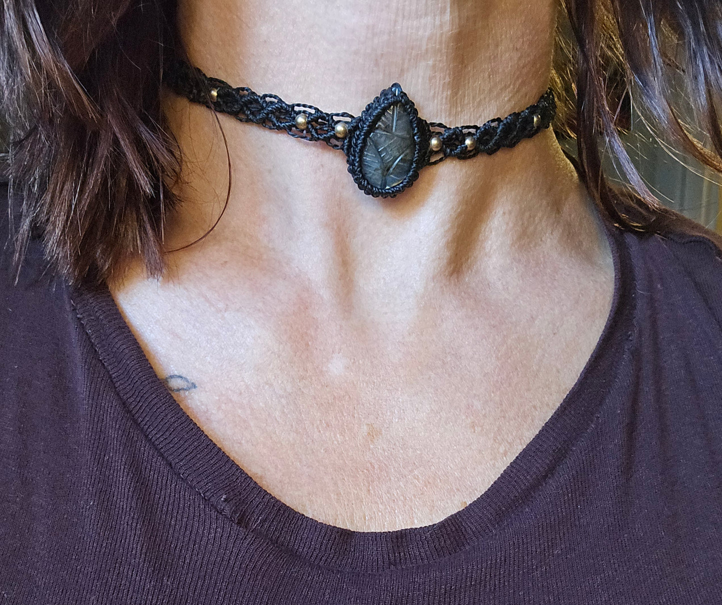 Raindrop Carved Labradorite Collar
