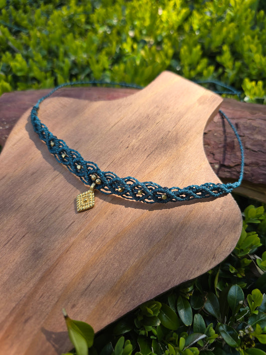 Chunky Teal Diamond Choker