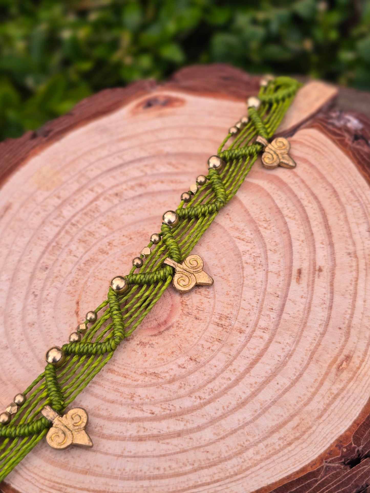 Pistachio Green Boho Anklet