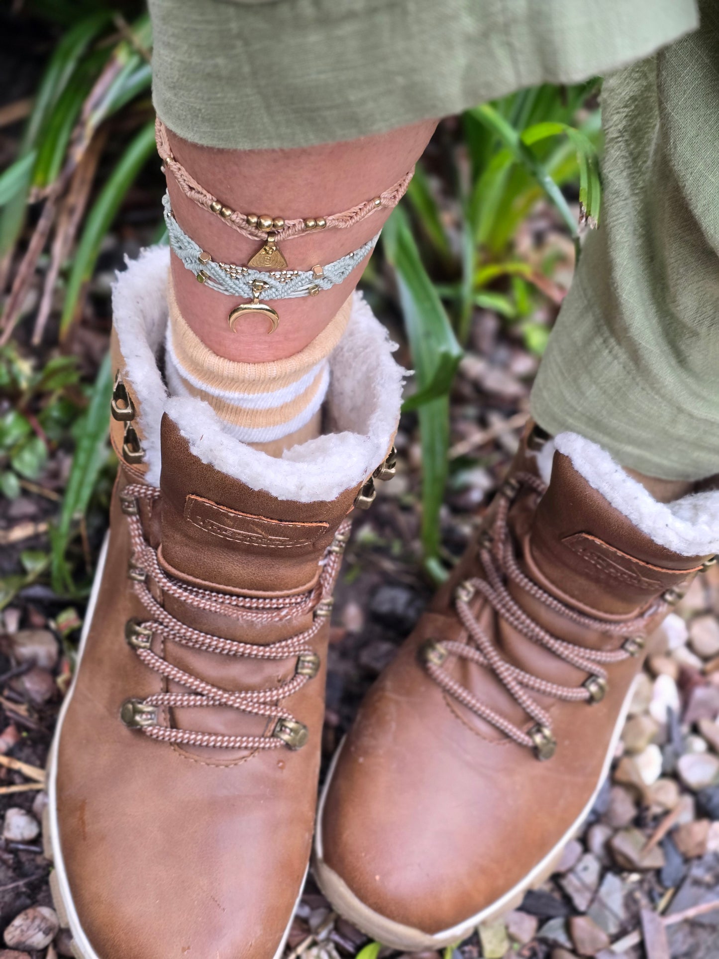 Peanut Butter Spiral Anklet