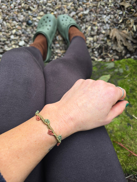 Coral Leafy Vine Bracelet