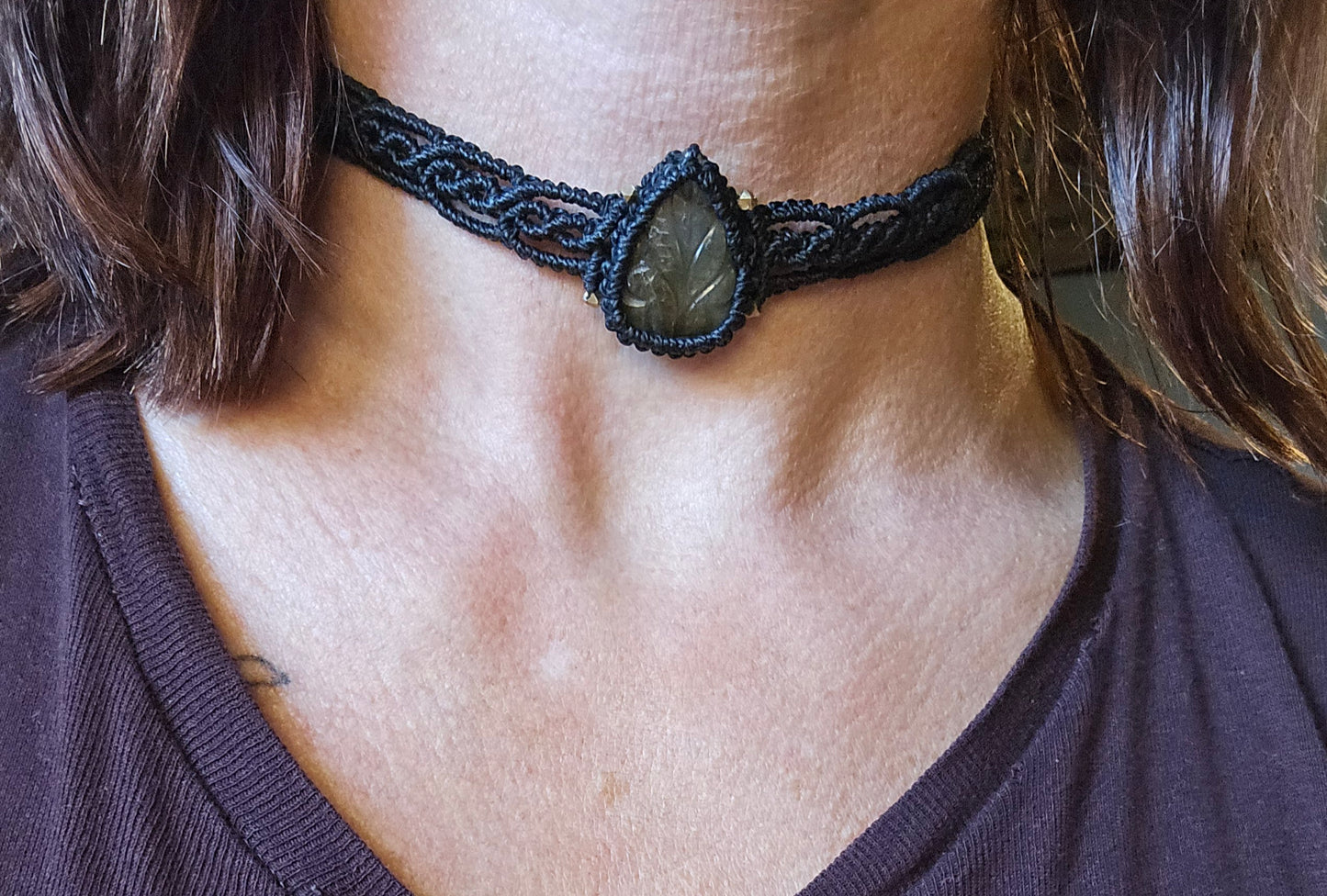 Raindrop Carved Labradorite Collar
