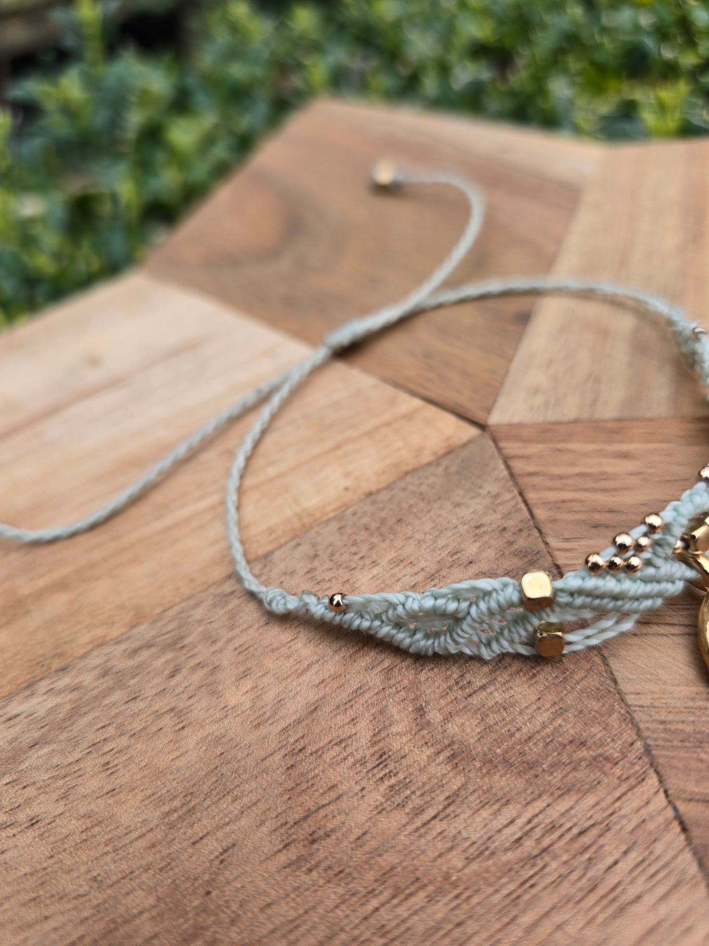 Minty Gold Moon Anklet
