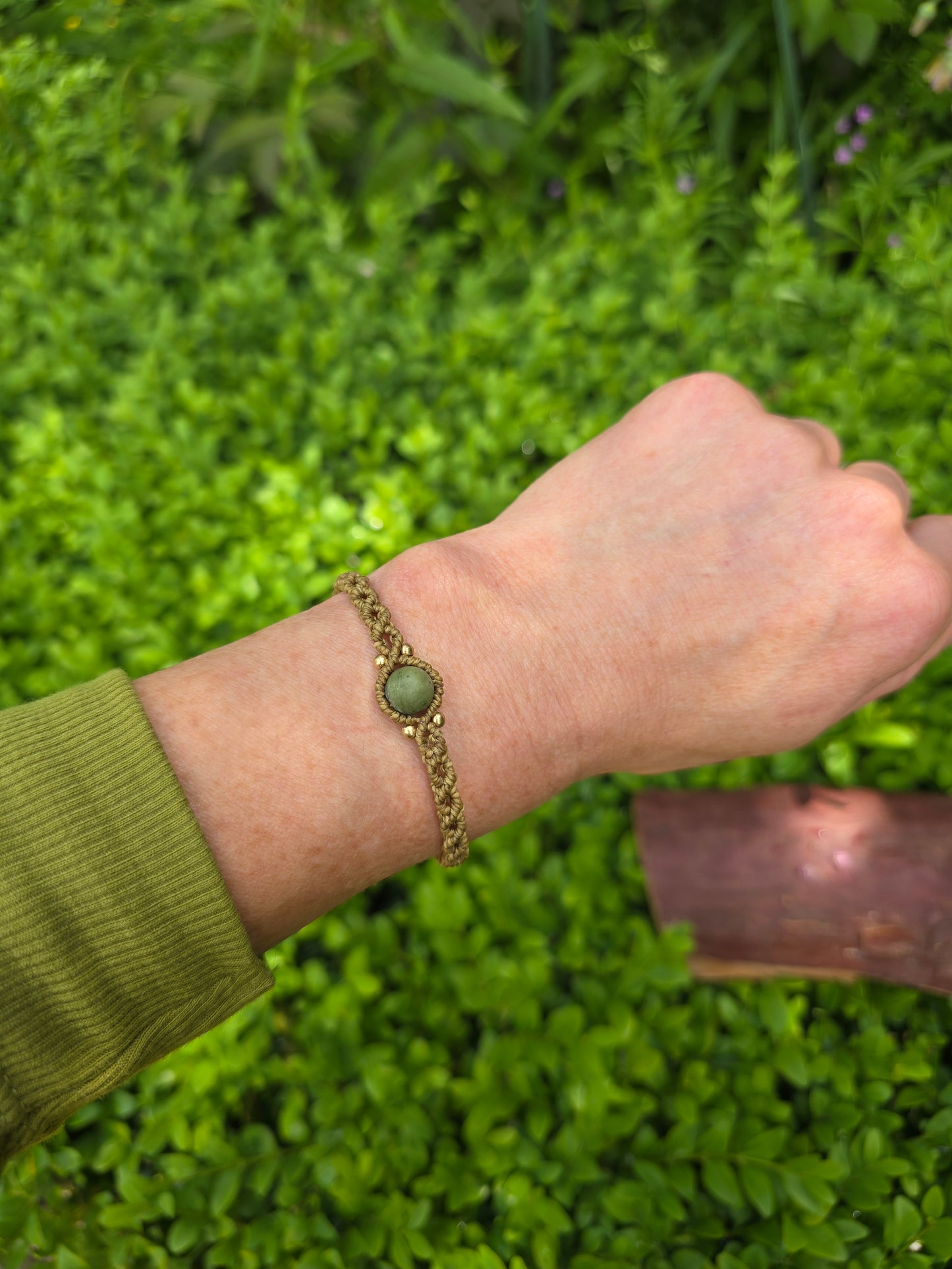 Frosted Green Jade Bracelet