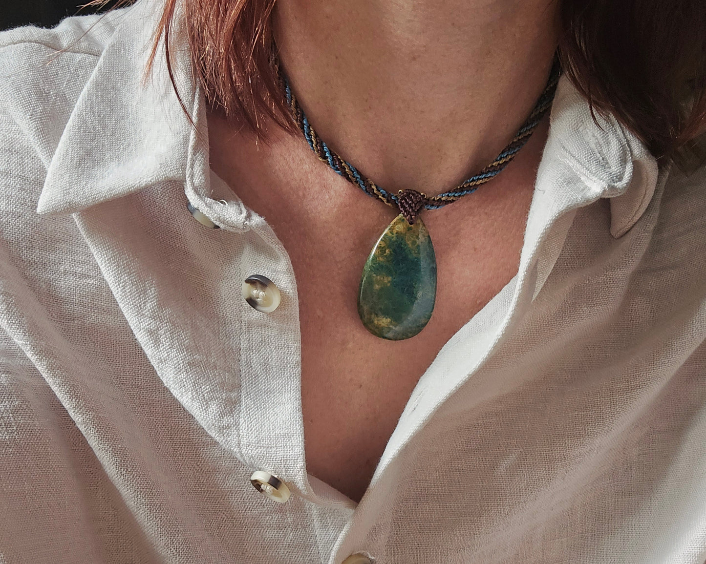 Starburst Agatized Coral Necklace