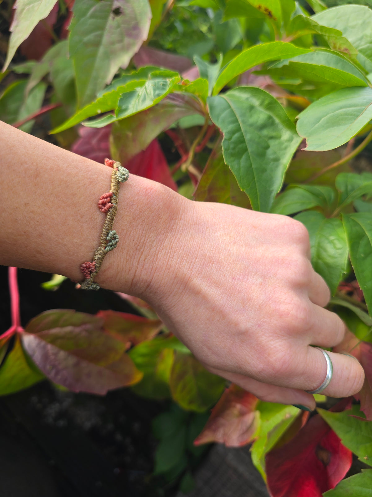 Coral Leafy Vine Bracelet