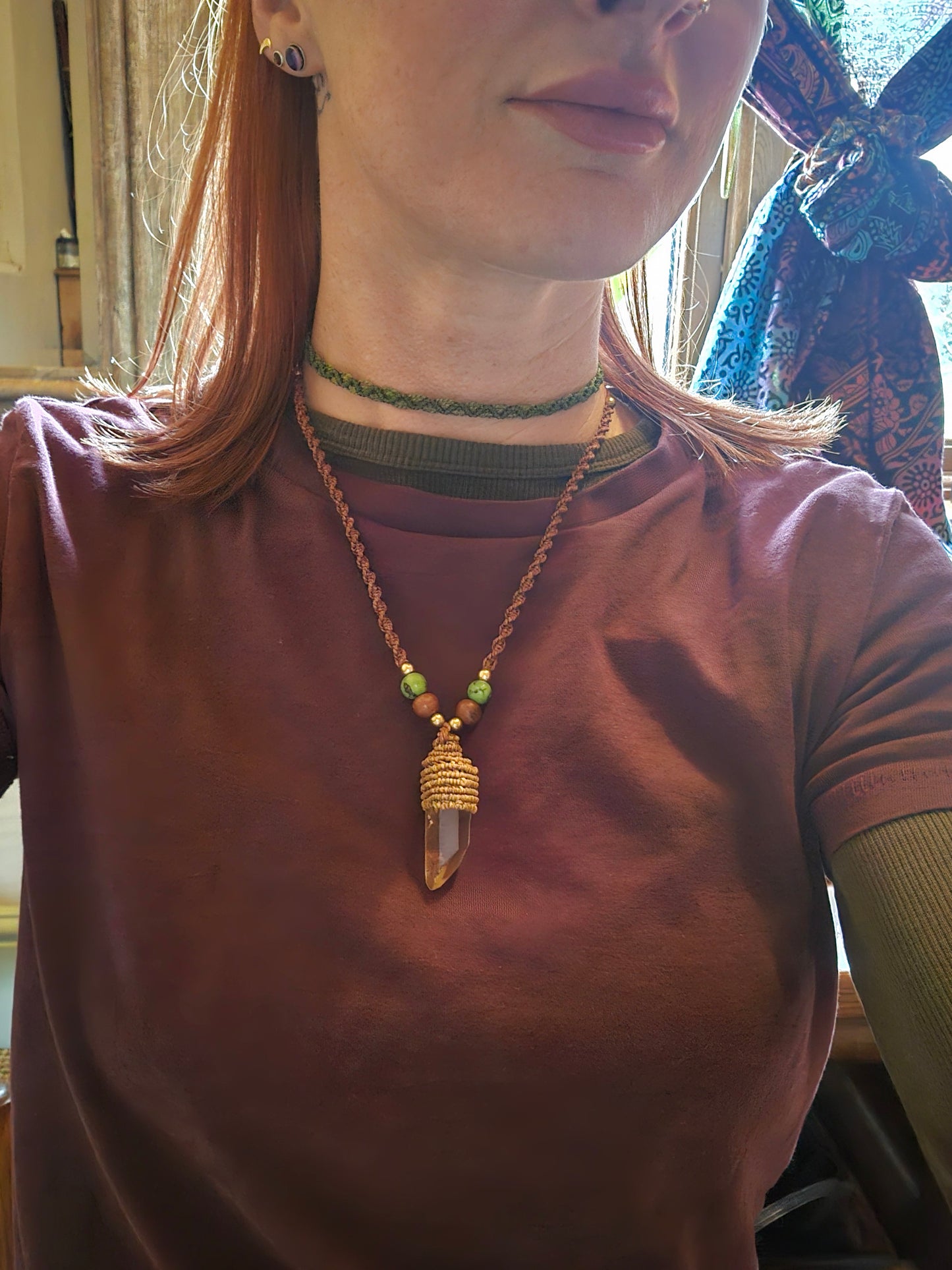 Acorn Quartz Necklaces with Acai Seeds