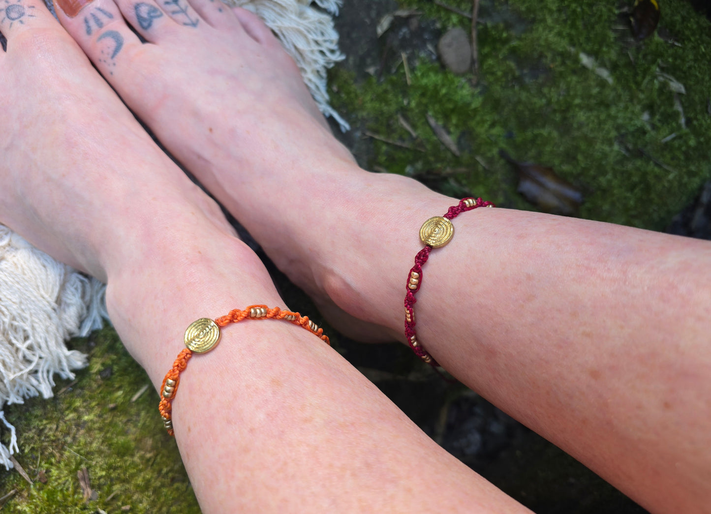 Brass Spiral Anklet