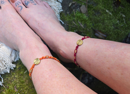Brass Spiral Anklet