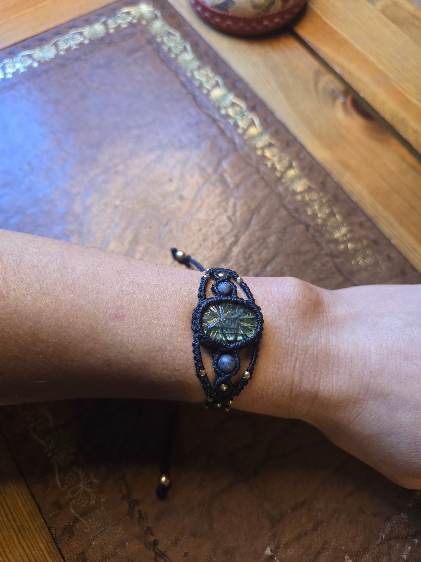 Carved Labradorite Bracelet