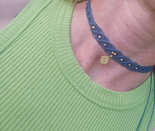 Chunky Teal Diamond Choker