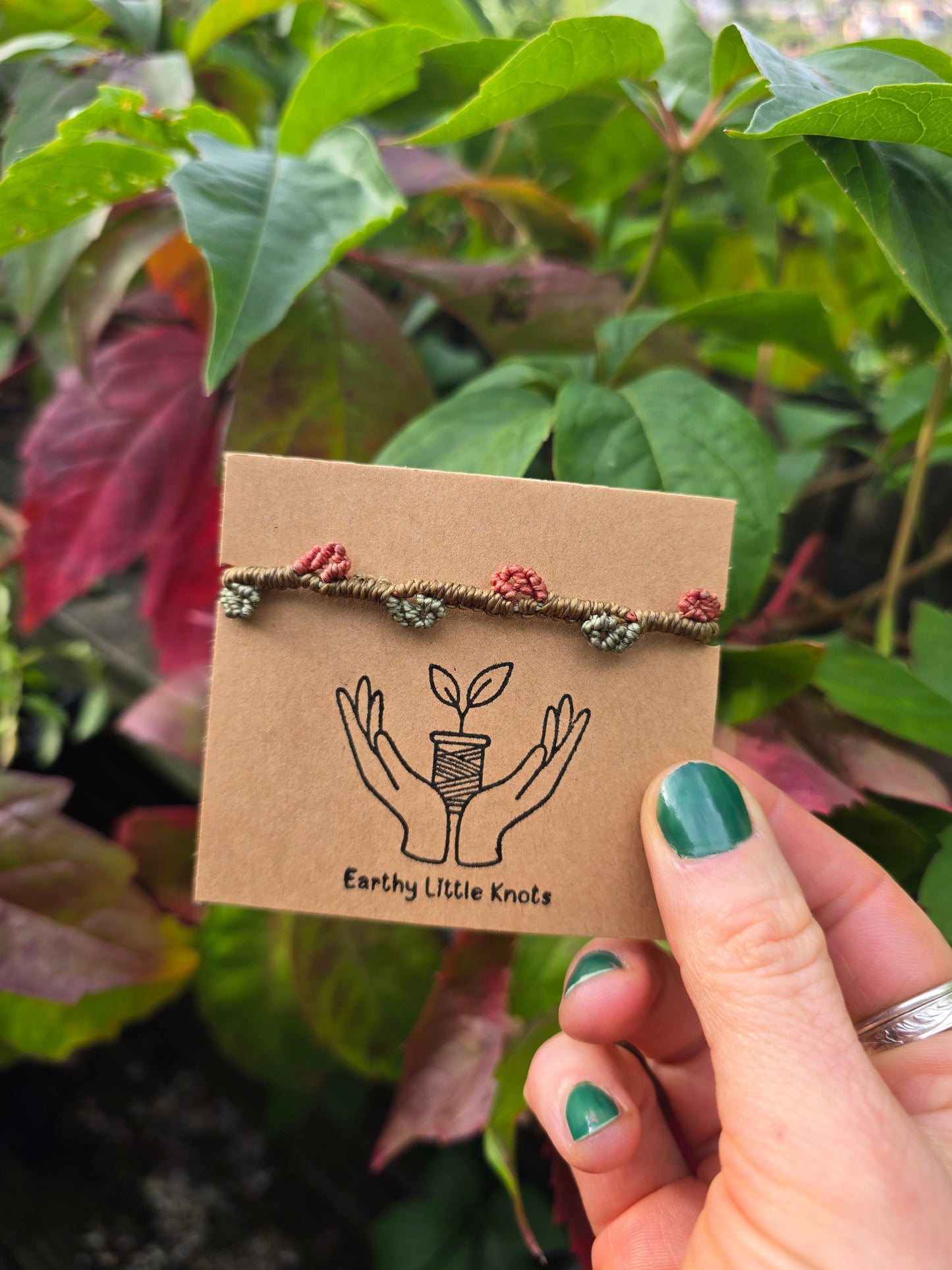 Coral Leafy Vine Bracelet